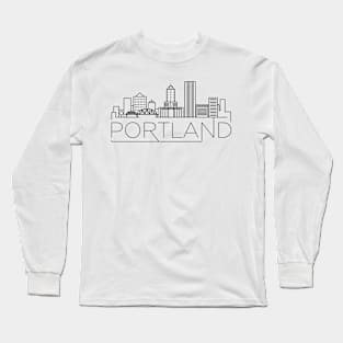 Portland Minimal Skyline Long Sleeve T-Shirt